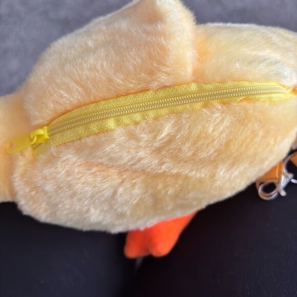 Super Soft 19" Plush Yellow Pet Duck Crossbody Purse Lays Across Chest - Picture 5 of 6